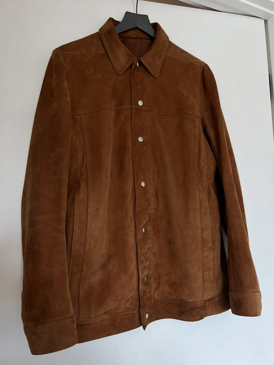 Rick Owens RARE Lamb Suede Worker Jacket FW19 Larry - L